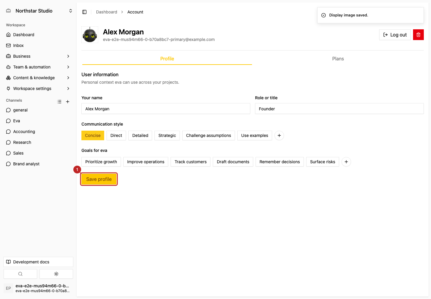 Action: Save and verify