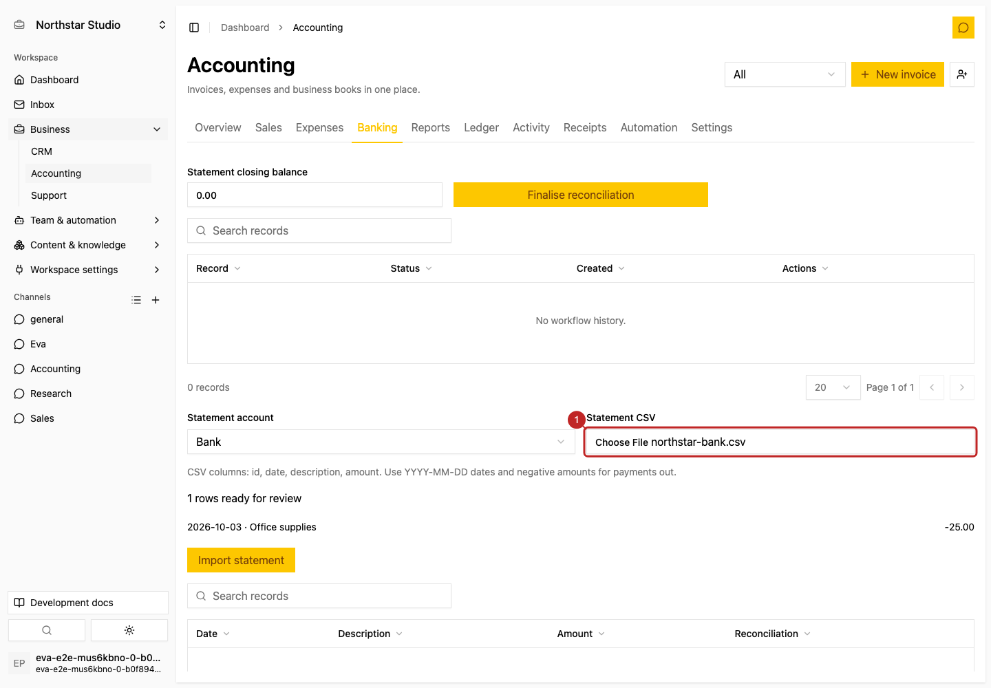 Result: Choose the CSV