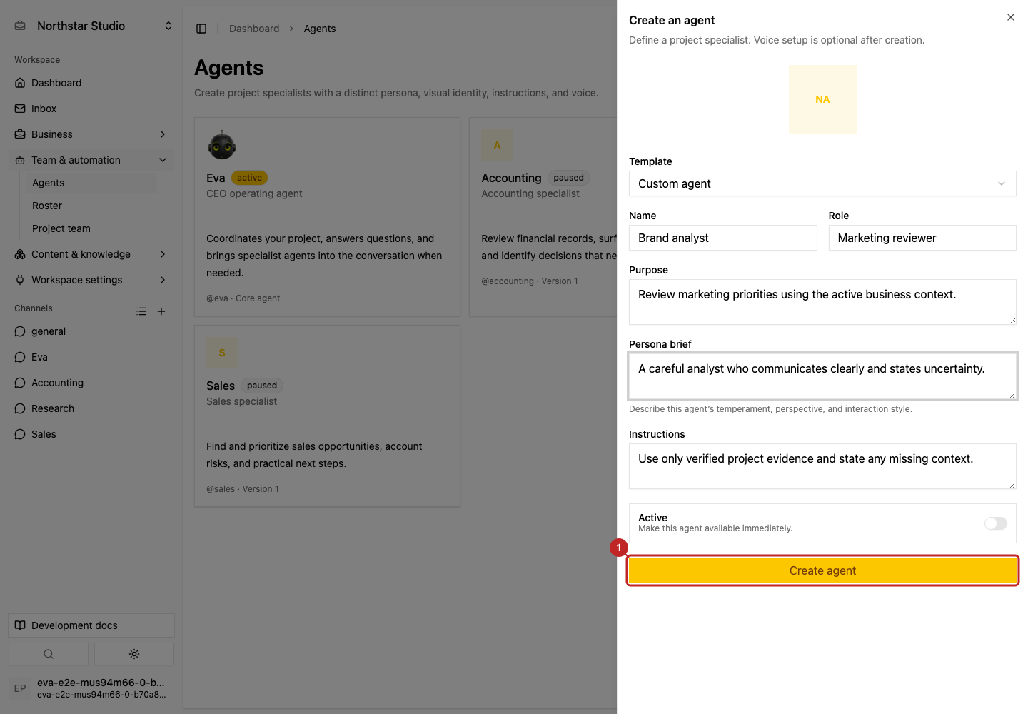 Action: Create or save a version