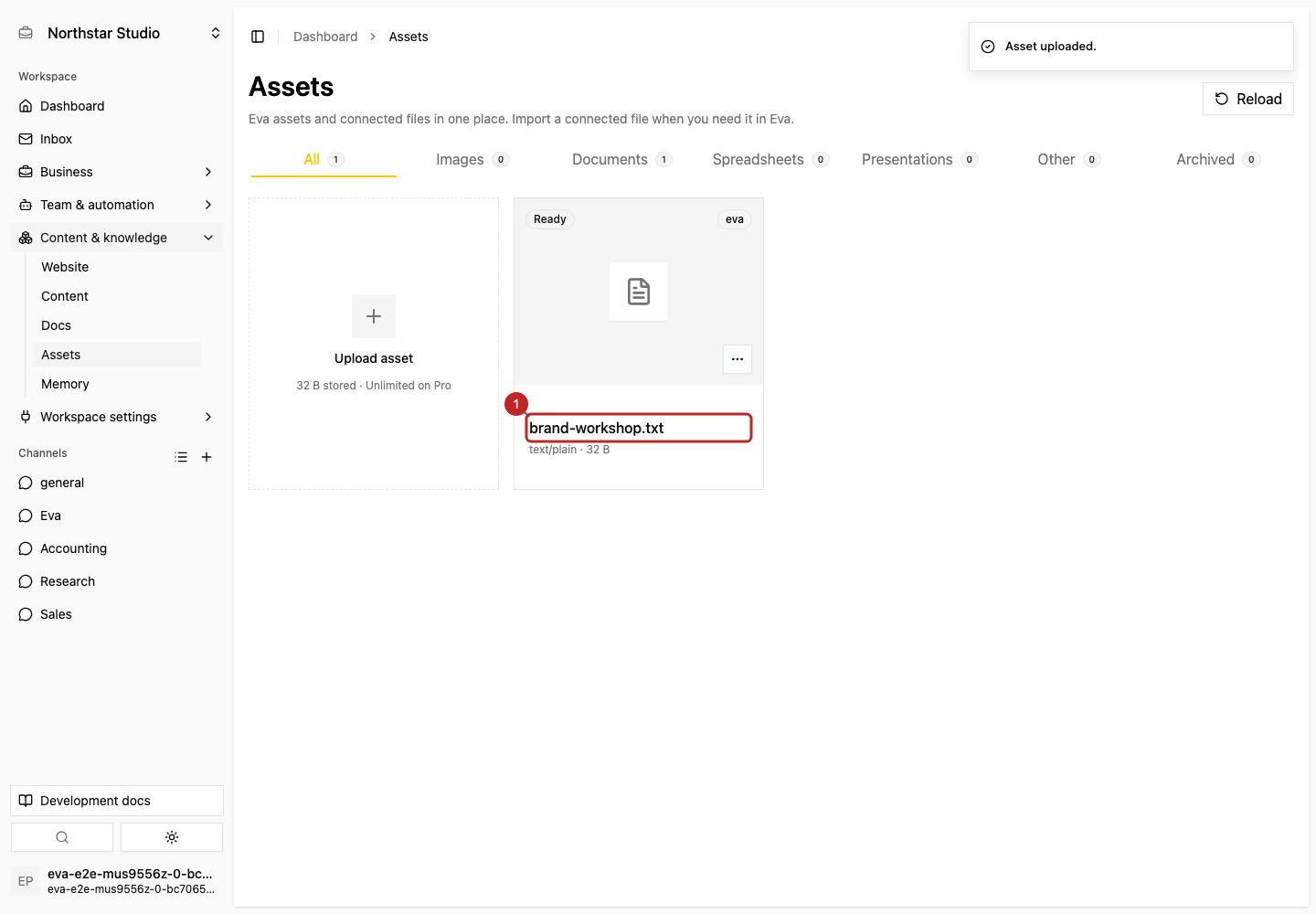 Result: Upload a file