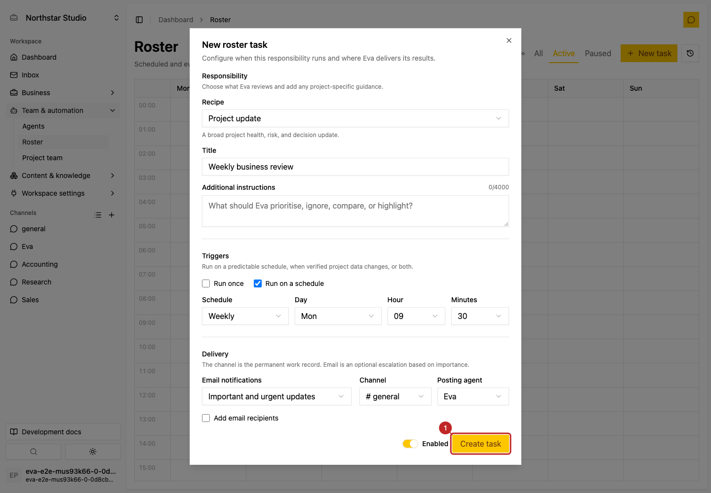 Action: Create and verify