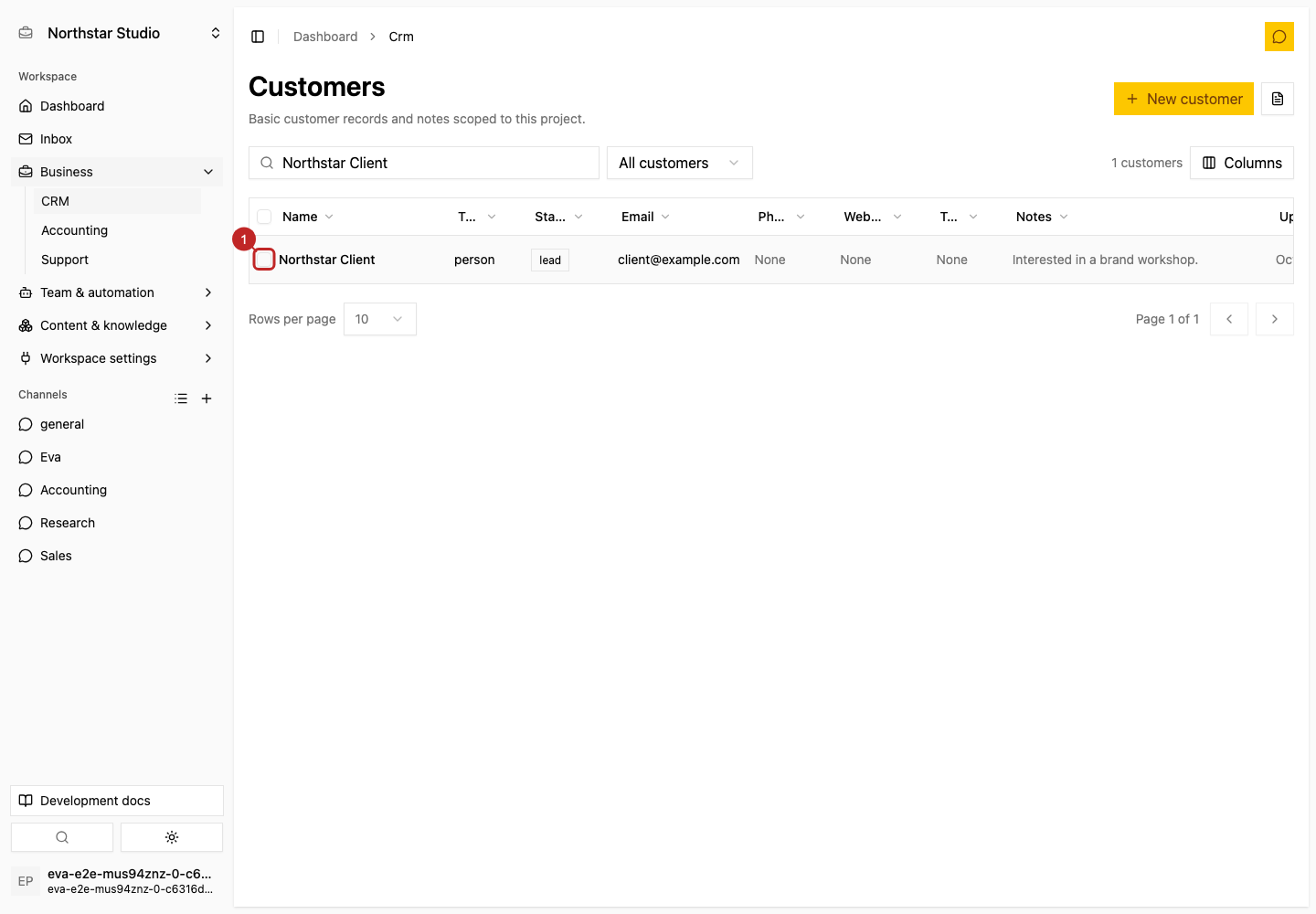 Action: Review selection and pagination