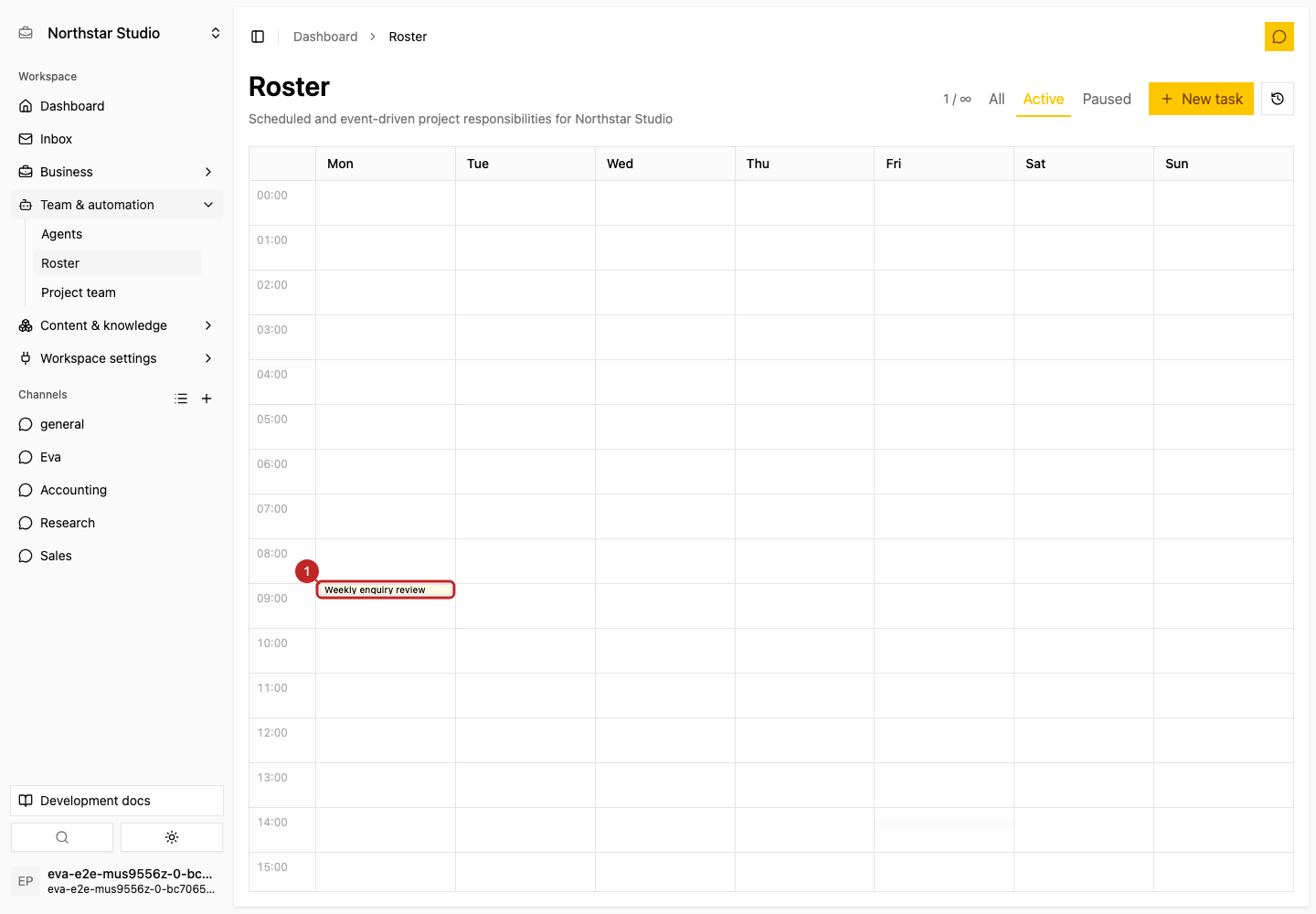Action: Open a task preview