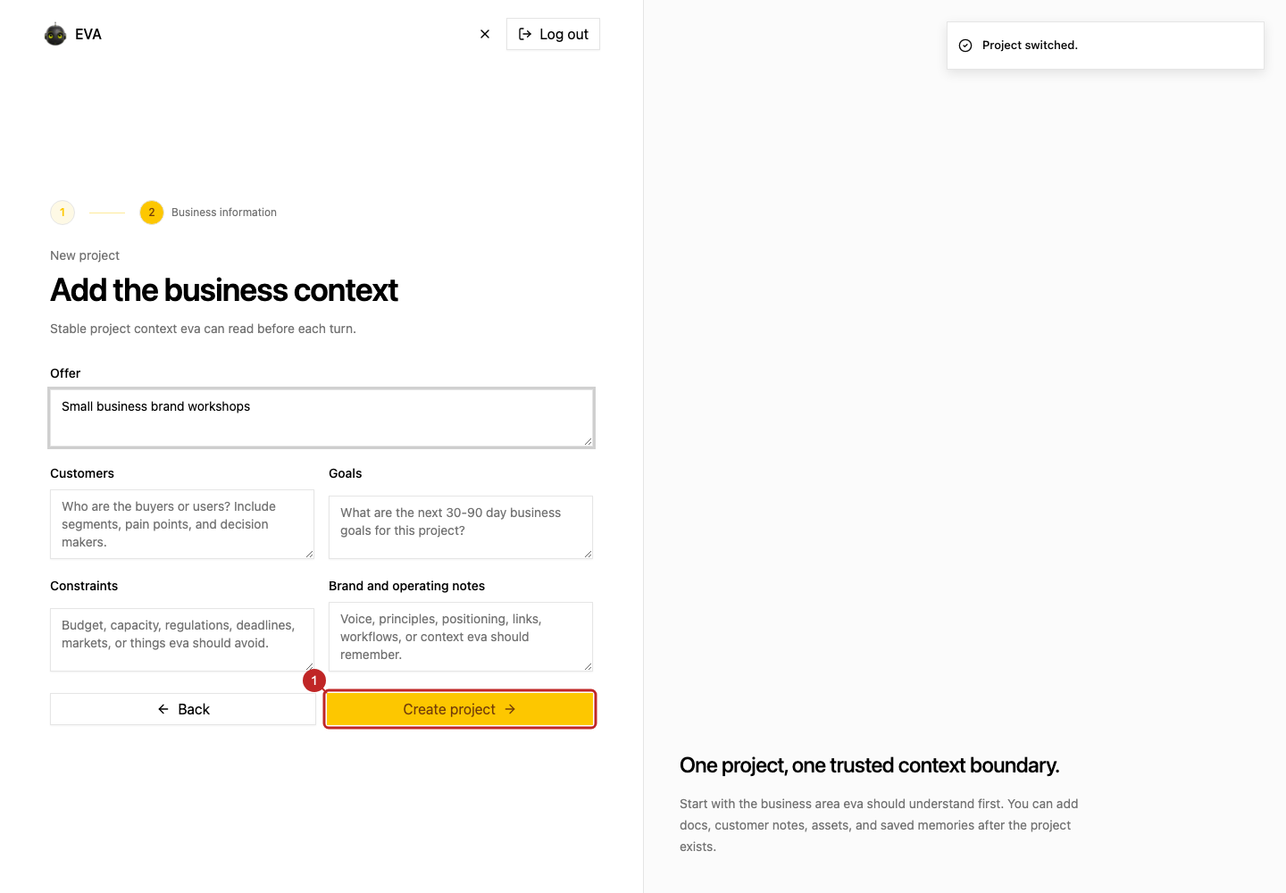 Action: Finish and confirm