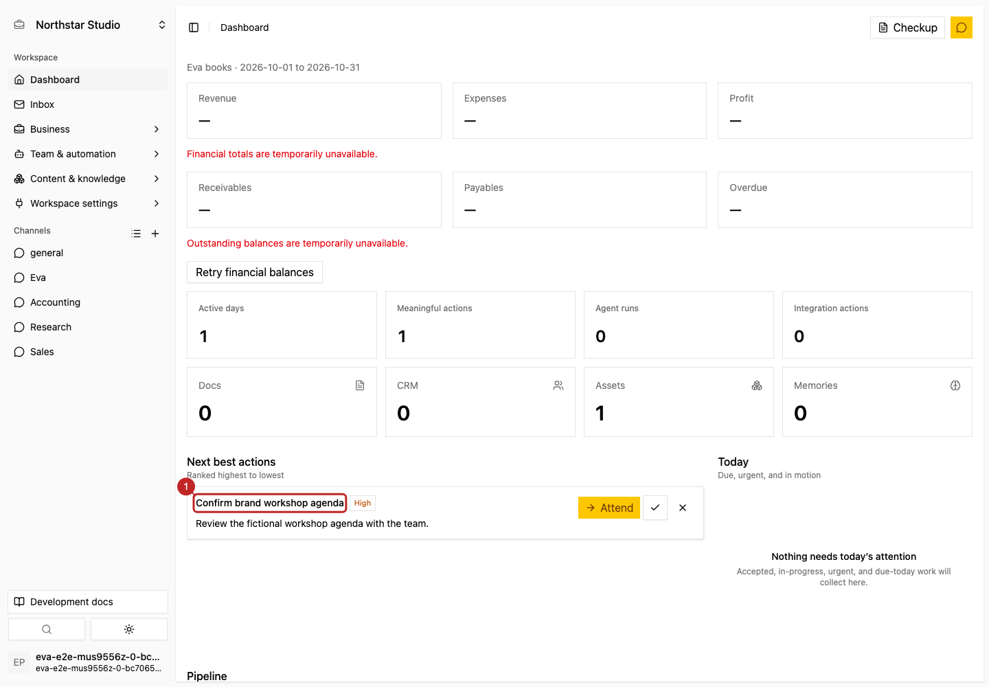 Result: Review the dashboard