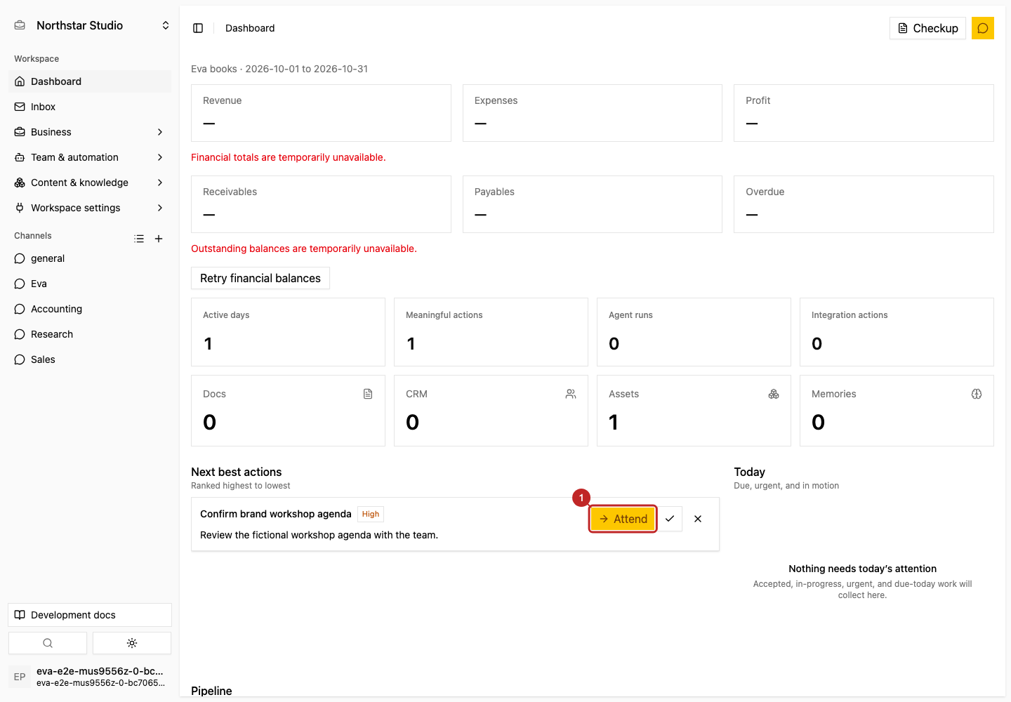 Action: Attend a suggested action